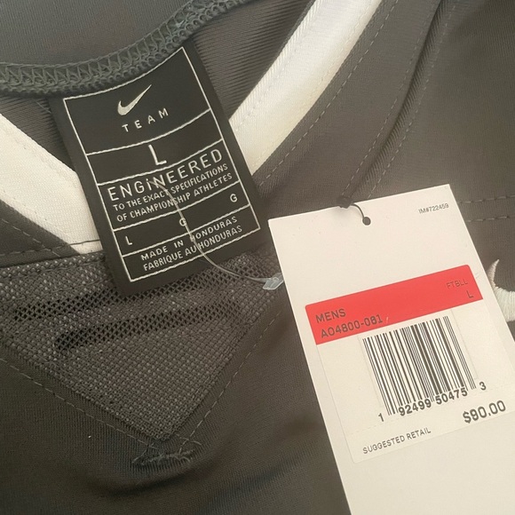 NIKE  VAPOR Untouchable Football Practice Jersey Gray/White Men's  AO4800-061 - Picture 4 of 4